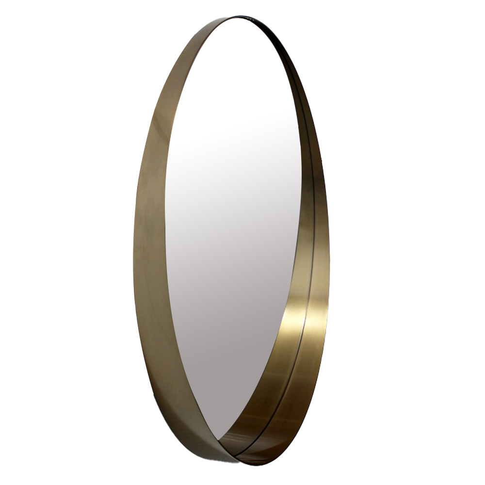 Miroir rond cadre laiton par Style Gio Ponti — Beyit