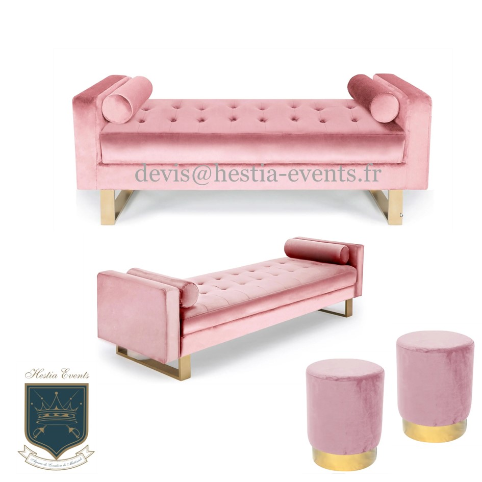 Banquette velours rose — Sarah Lavoine